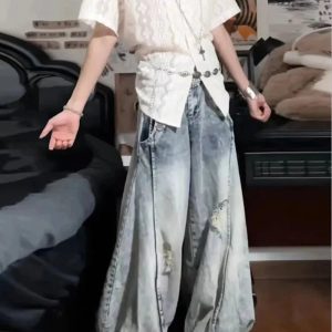 Vintage Balloon Wide-Leg Jeans - Iconic Y2K Fashion Outfits for Women