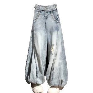 Vintage Balloon Wide-Leg Jeans - Iconic Y2K Fashion Outfits for Women