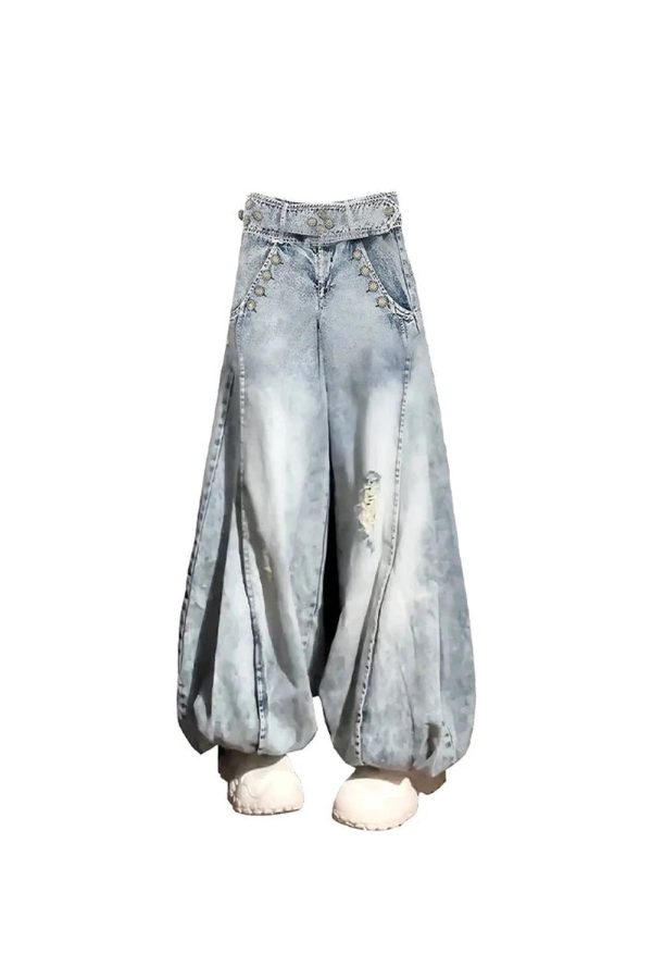 Vintage Balloon Wide-Leg Jeans - Iconic Y2K Fashion Outfits for Women