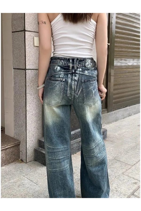 Vintage Fade Wide-Leg Jeans - Iconic Y2K Fashion Outfits for Fall 2000s