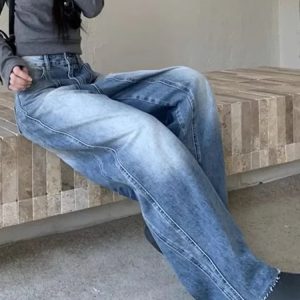 Vintage Washed Wide-Leg Jeans for Y2K Fashion, 2000s Style Outfits