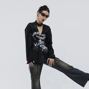 Void Graffiti Top - Trendy 2000s Fashion Outfit, Y2K Style Inspiration