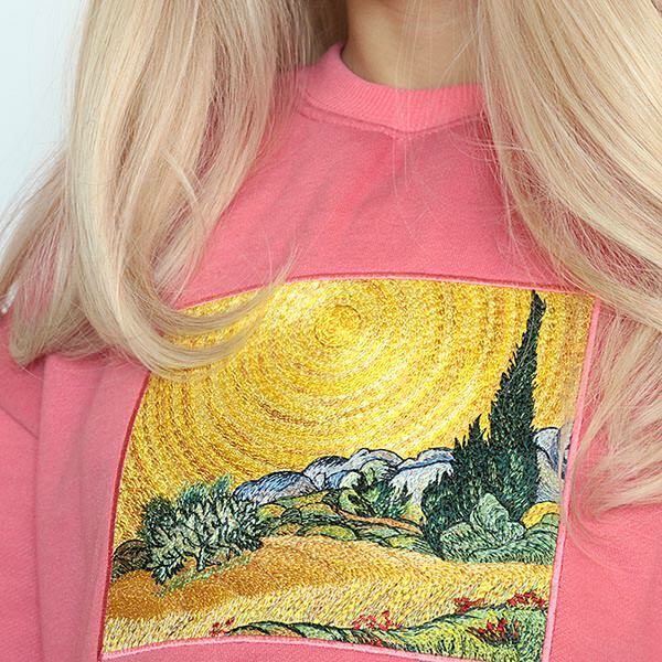 Wheat Field Cypresses Sweatshirt - Iconic Y2K Fashion Outfit for Fall