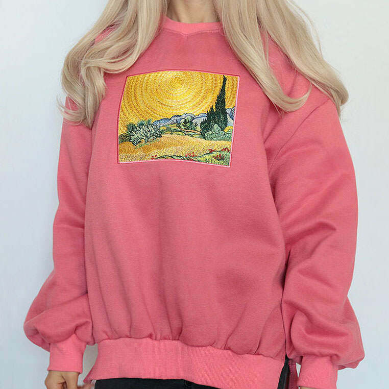 Wheat Field Cypresses Sweatshirt - Iconic Y2K Fashion Outfit for Fall