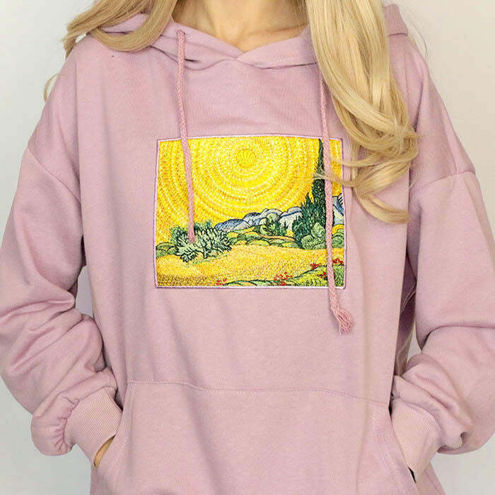 Wheat Field with Cypresses Hoodie - Iconic Y2K Fashion Outfit for Fall