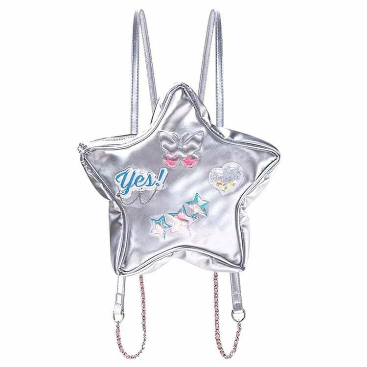 Y2K Aesthetic Star-Shaped Backpack for 2000s Fashion Outfits