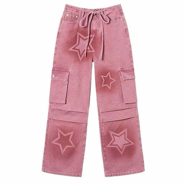 Y2K Graffiti Star Jeans - Cute 2000s Outfits, Flair Jeans Fashion