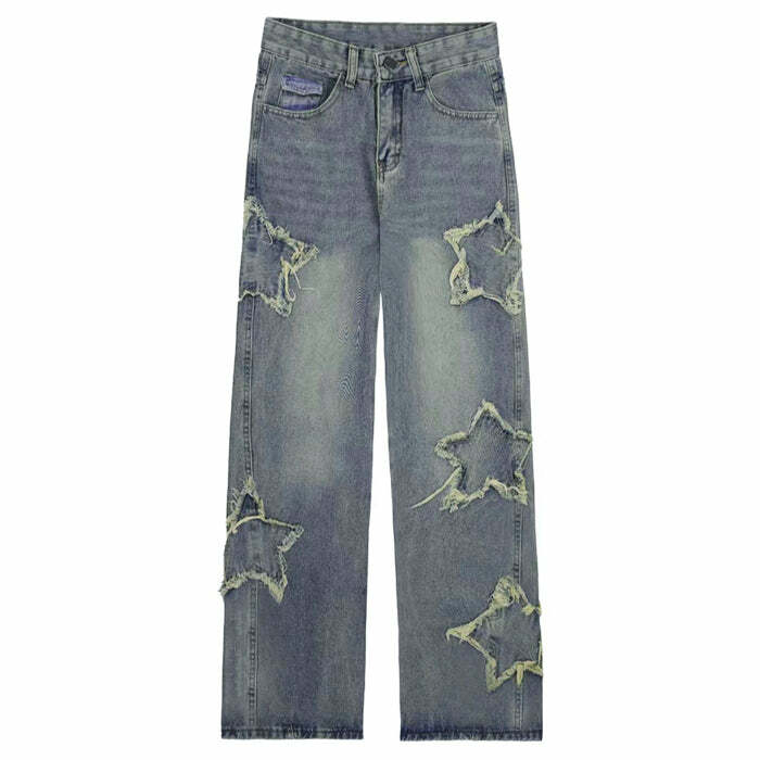 Y2K Star Baggy Jeans - Trendy 2000s Fashion Outfits for Iconic Y2K Style